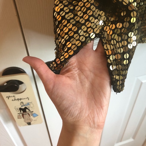 1980s vintage disco gold sequin top - Picture 4 of 9